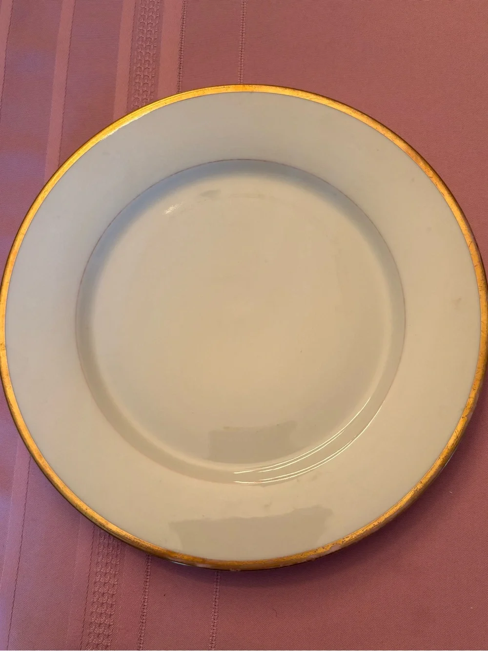 Limoges Balleroy France White Porcelain Plates with Gold Trim - Set of 2